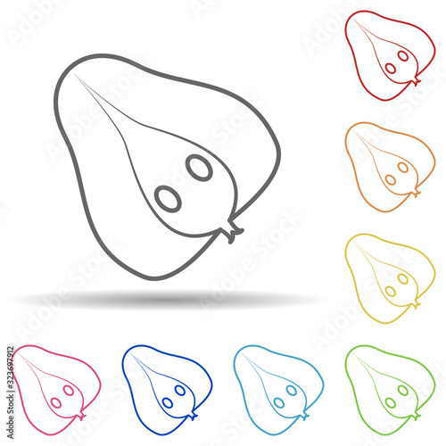 Papaya in multi color style icon. Simple thin line, outline vector of fruit icons for ui and ux, website or mobile application