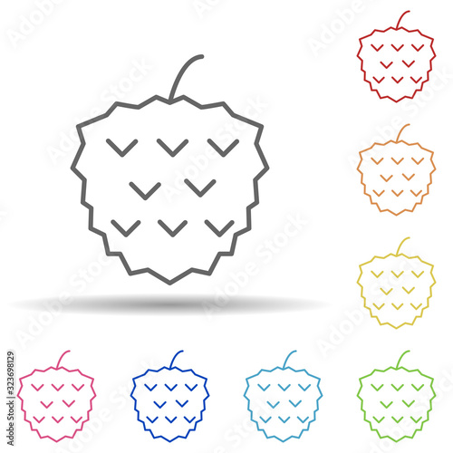 Mulberry in multi color style icon. Simple thin line, outline vector of fruit icons for ui and ux, website or mobile application