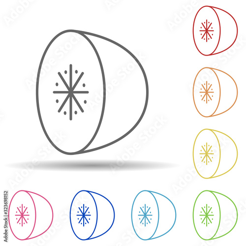Guava fruit in multi color style icon. Simple thin line, outline vector of fruit icons for ui and ux, website or mobile application