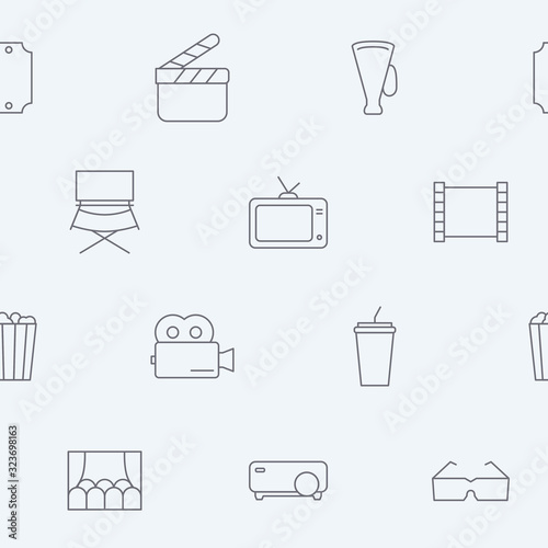 Movie - Vector background (seamless pattern) of film, cinema, video for graphic design