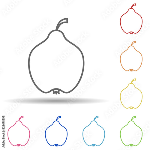 Quince in multi color style icon. Simple thin line, outline vector of fruit icons for ui and ux, website or mobile application