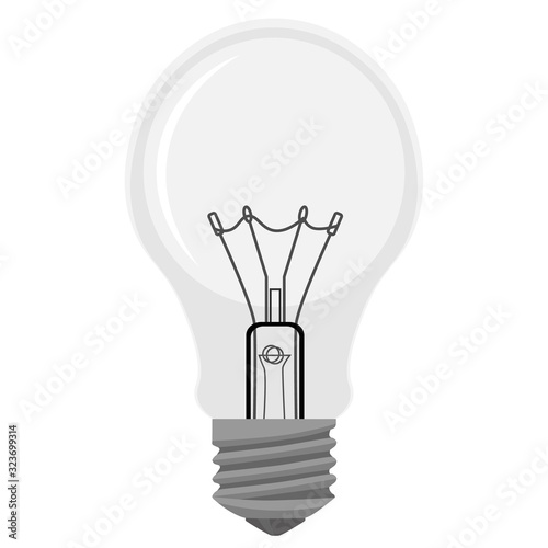 Incandescent lamp. Vector illustration on a white isolated background.