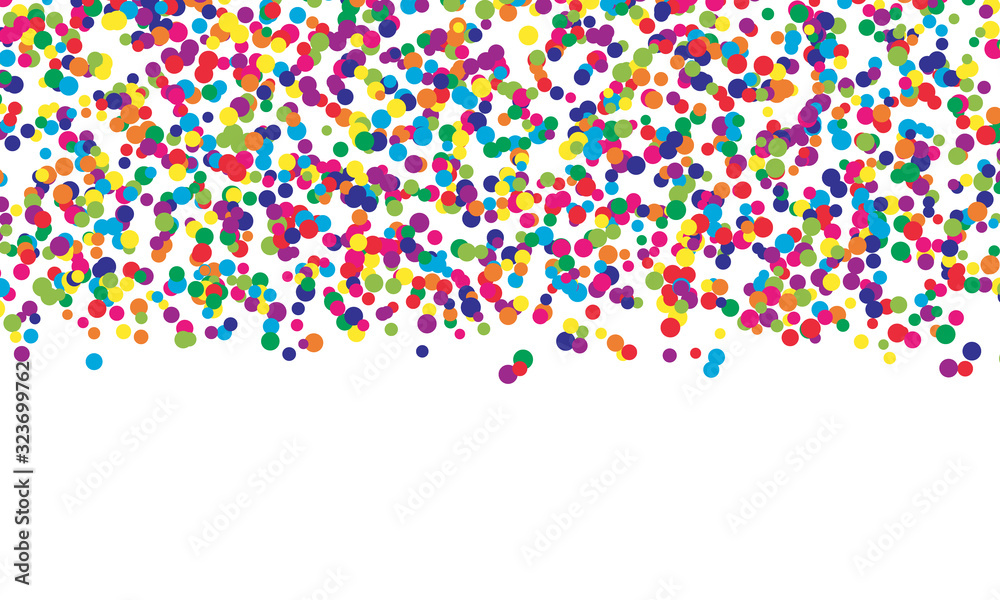 Falling color dots. Fun background. Vector.