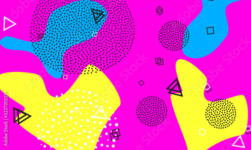Fun background pattern. Pink, blue, yellow. Vector