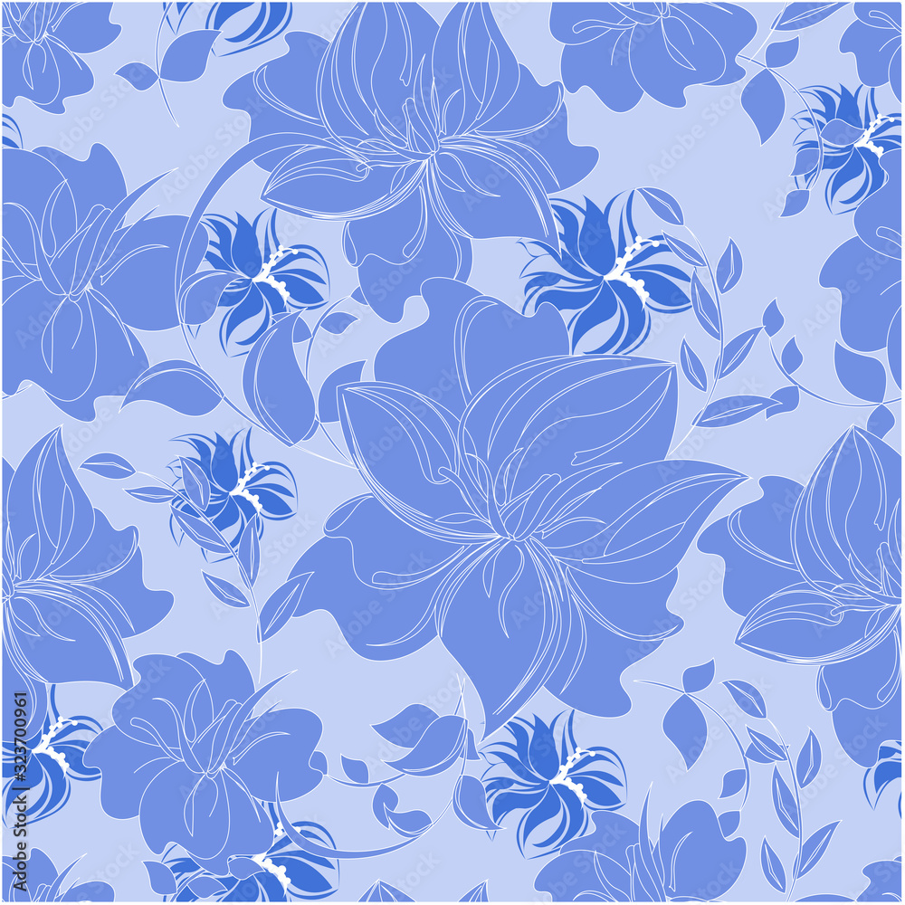 Vector abstract background flowers seamless pattern Vector abstract background flowers seamless pattern