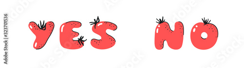 Cartoon vector illustration tomatos  ABC. Hand drawn font with vegan food and word LOL. Actual Creative art vegetarian alphabet 
