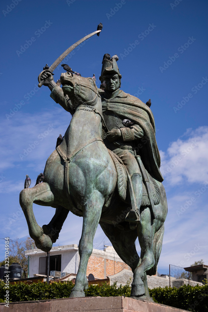 Obraz premium Photo taken by day Civic Plaza where is the statue of Miguel de Allende, in Guanajuato, San Miguel de Allende Mexico