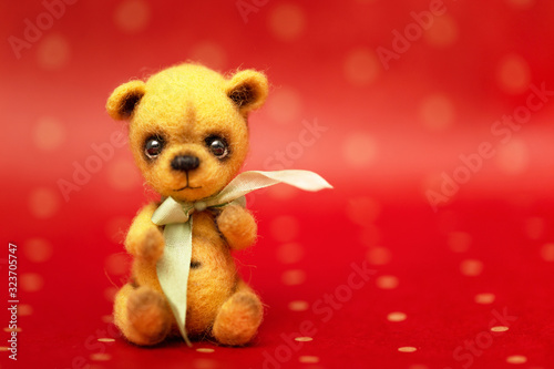 Teddy bear- card, banner, poster. Space for text © 8H
