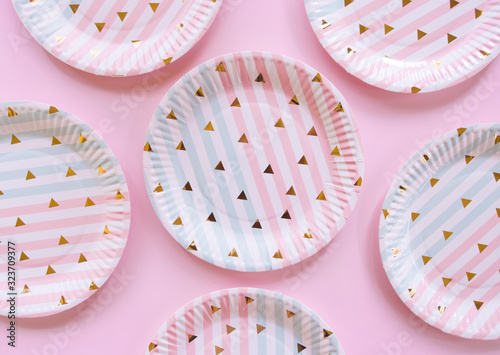 top view of paper plate colorful.