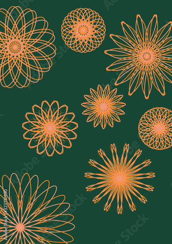 sketched flower print in bright colors vector