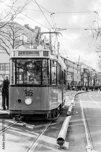 old tram in rotterdam netherlands