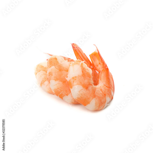 Delicious shrimps isolated on white background. Seafood