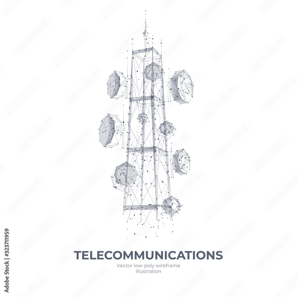 Abstract 3d isolated telecommunication antenna on white innovation ...