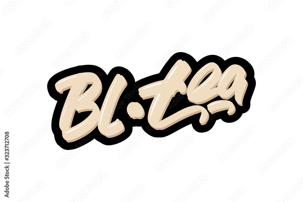 Black tea lettering text for business, print and advertising. Black tea lettering text for business, print and advertising.