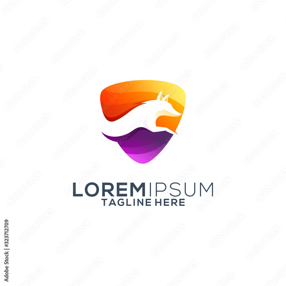 Obraz premium colorful fox logo design vector