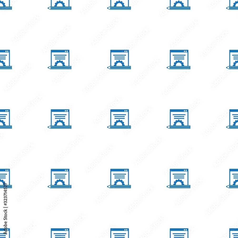 Blog management icon pattern seamless isolated on white background. Editable filled Blog management icon. Blog management icon pattern for web and mobile.