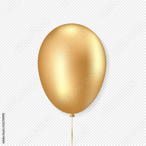 Golden balloon realistic style