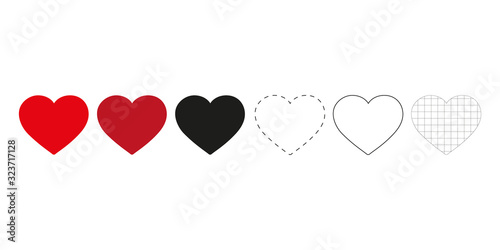 Heart, love, symbol vector. Romance or valentines day red colored isolated