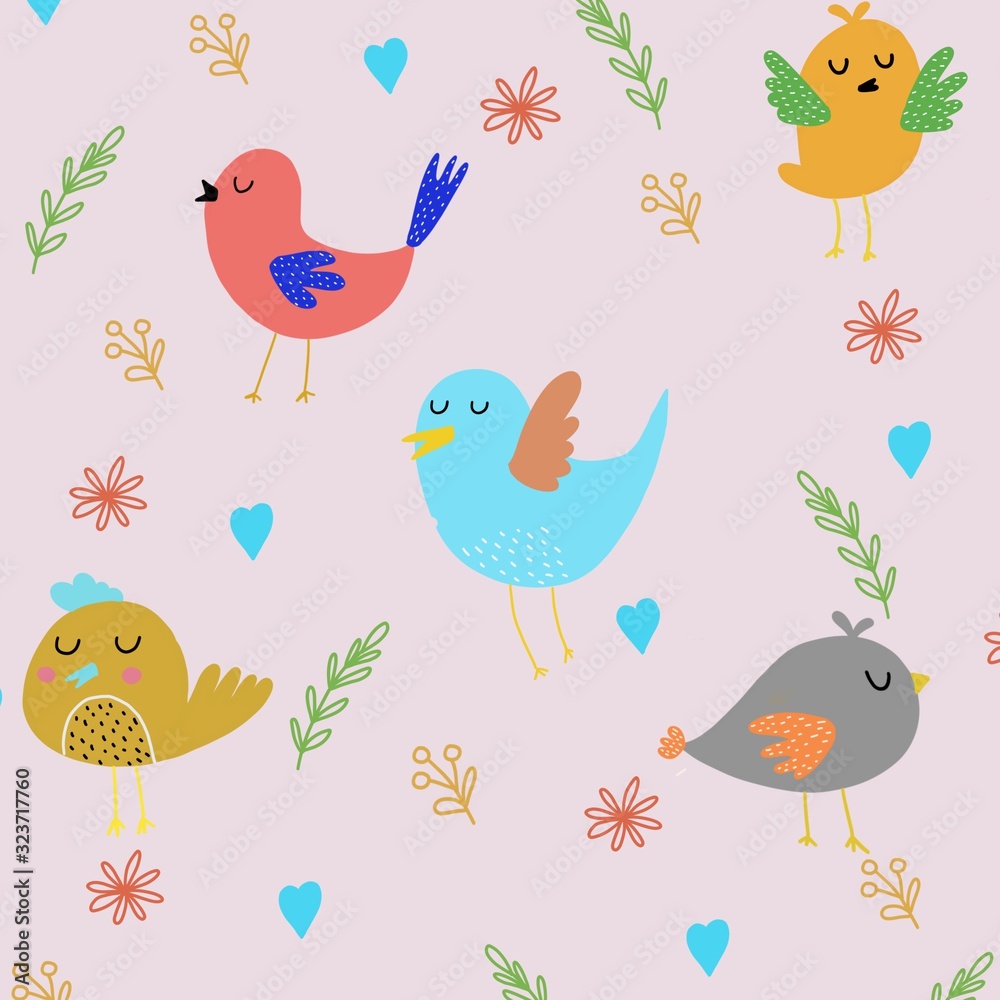 Bird cartoon pattern animal cute 