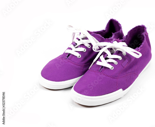 lilac female loafers on a white background