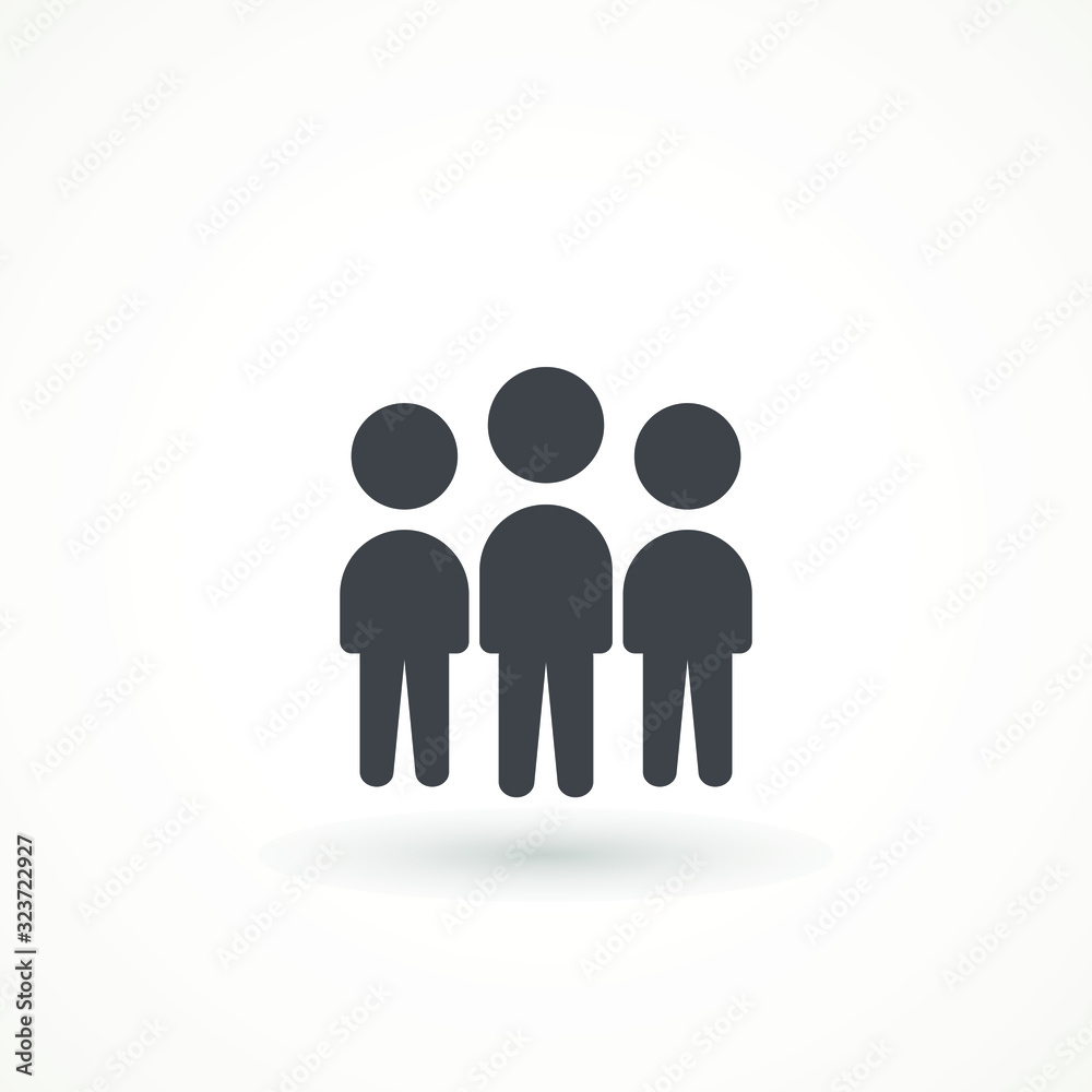 People Icon in trendy flat style isolated on white background. Crowd sign. 3 three Persons symbol for your web site design, logo People Icon in trendy flat style isolated on white background. Crowd sign. 3 three Persons symbol for your web site design, logo