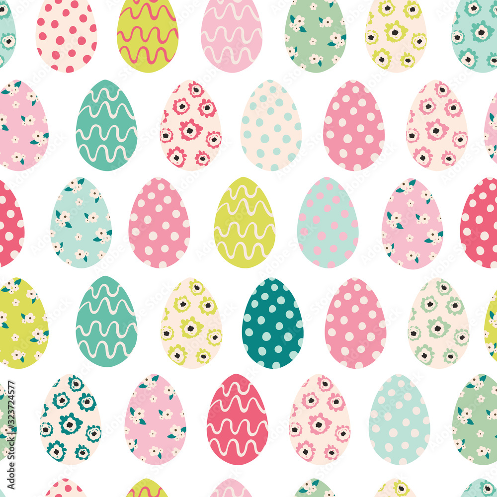 Seamless pattern with easter eggs for fabric, textile, stationery, wallpaper. Colorful hand drawn easter eggs pattern for easter spring design banners, cards, flyers. Seamless pattern with easter eggs for fabric, textile, stationery, wallpaper. Colorful hand drawn easter eggs pattern for easter spring design banners, cards, flyers.