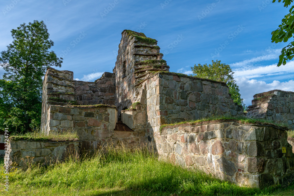 Ruin of a medieval church in Sweden