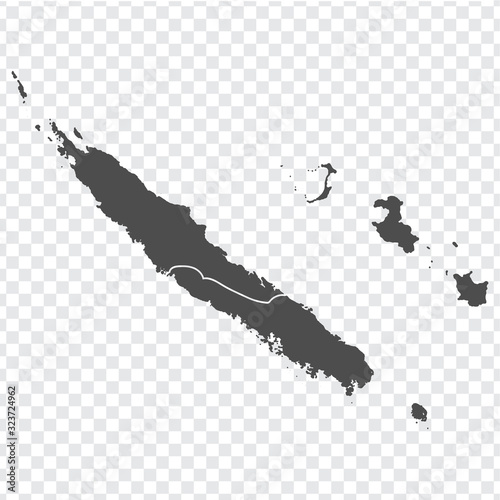 Blank map of  New Caledonia. High quality map New Caledonia with provinces on transparent background for your web site design, app, UI. Oceania. France. EPS10. photo