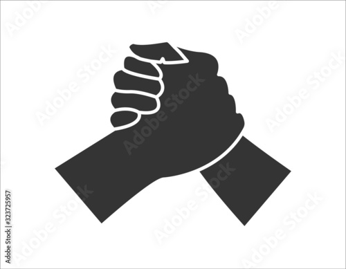 modern handshake vector, hand shake icon, Partners or Brothers Hand Shake Incorporated in,