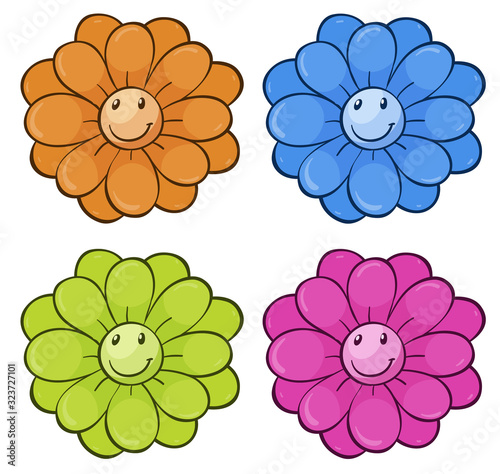 Isolated set of flowers