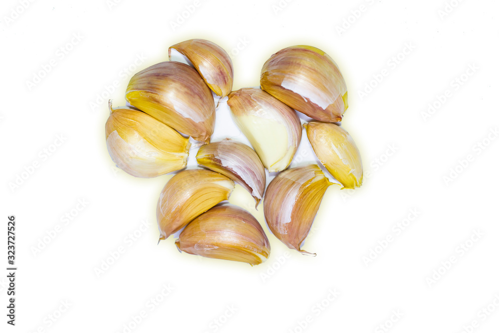 Garlic background with copy space Garlic background with copy space