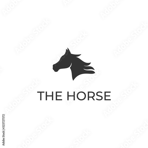 horse back, ass view back side horse logo design