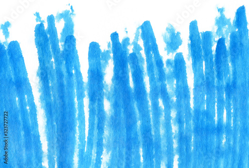 Abstract bright blue hand drawn texture on white