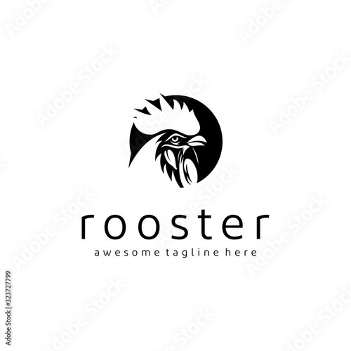 Vintage Vector rooster head logo design