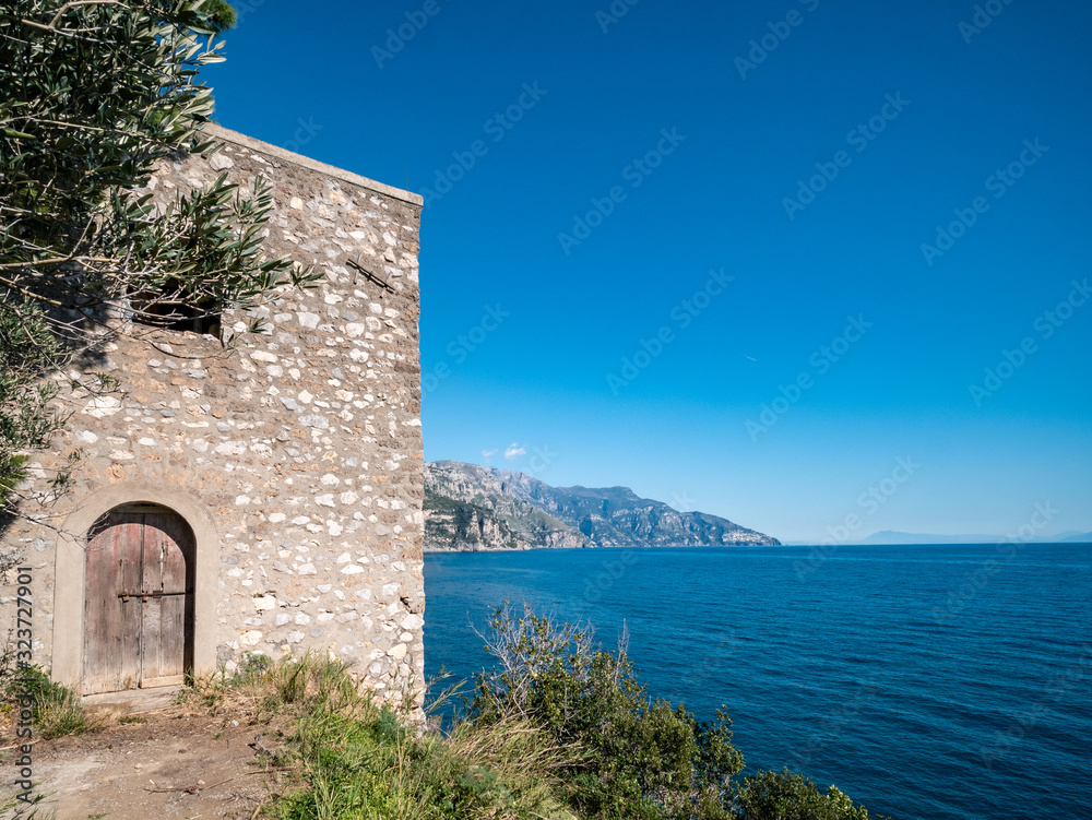 rural house on the Tyrrhenian sea. Amalfi Coast, Campania, Italy