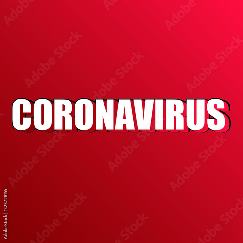 coronavirus word red background