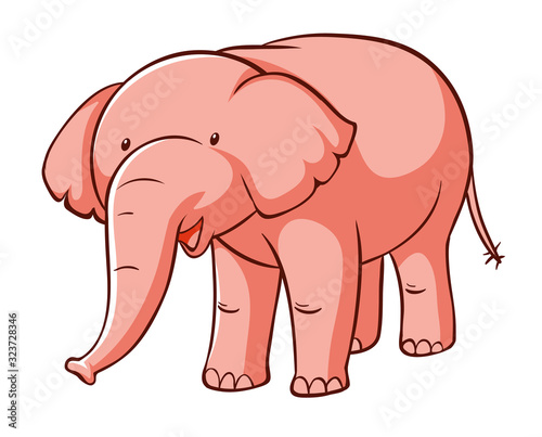 Orange elephant on white background
