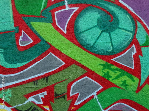 graffiti rot -grün