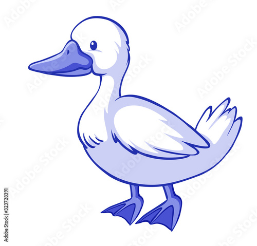 Blue duck on white background