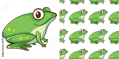 Seamless background design with green frog