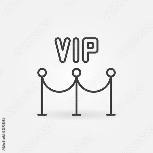 Stand Barrier or VIP Zone vector concept outline icon or symbol