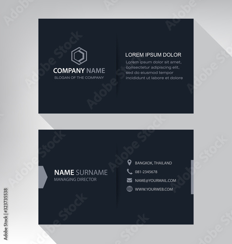 Business card in modern style black gray white