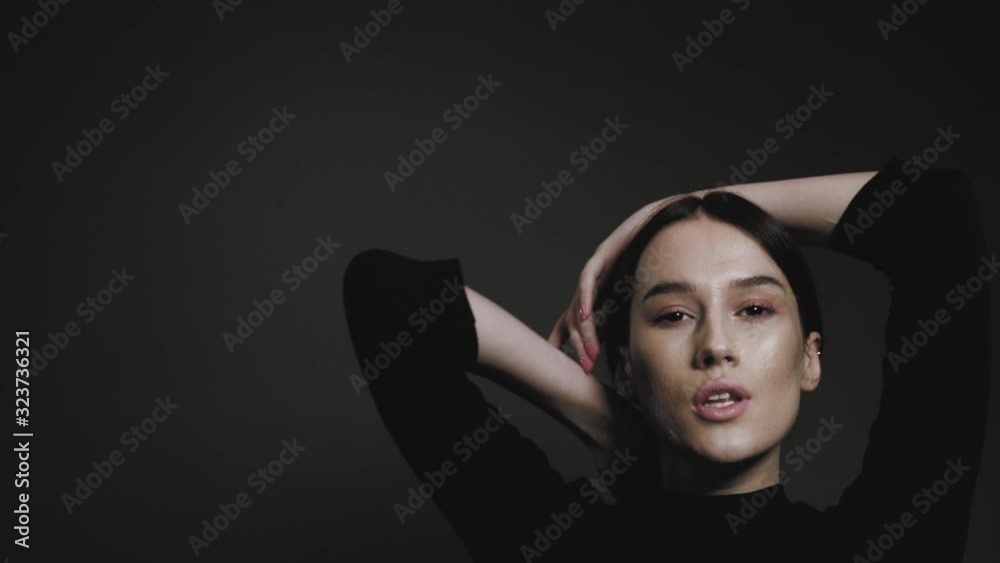 video portrait of a beautifull brunette girl video portrait of a beautifull brunette girl