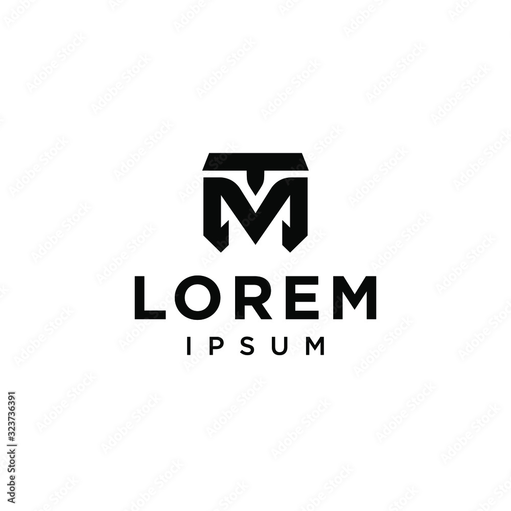 Fototapeta premium M T TM MT logo letter logotype icon font monogram