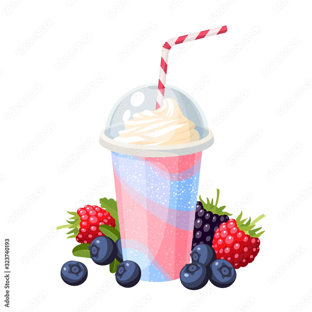 Milkshake plastic cup Royalty Free Vector Image