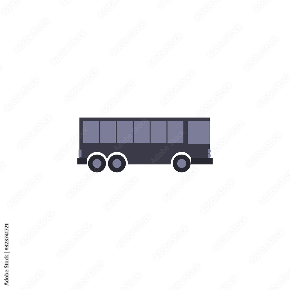 Isolated bus vehicle fill style icon vector design