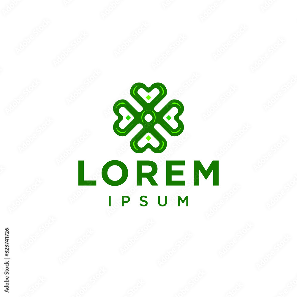 clover leaf logo made of heart icon design clover leaf logo made of heart icon design