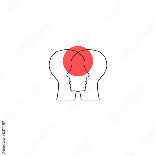 empathy icon, two faces