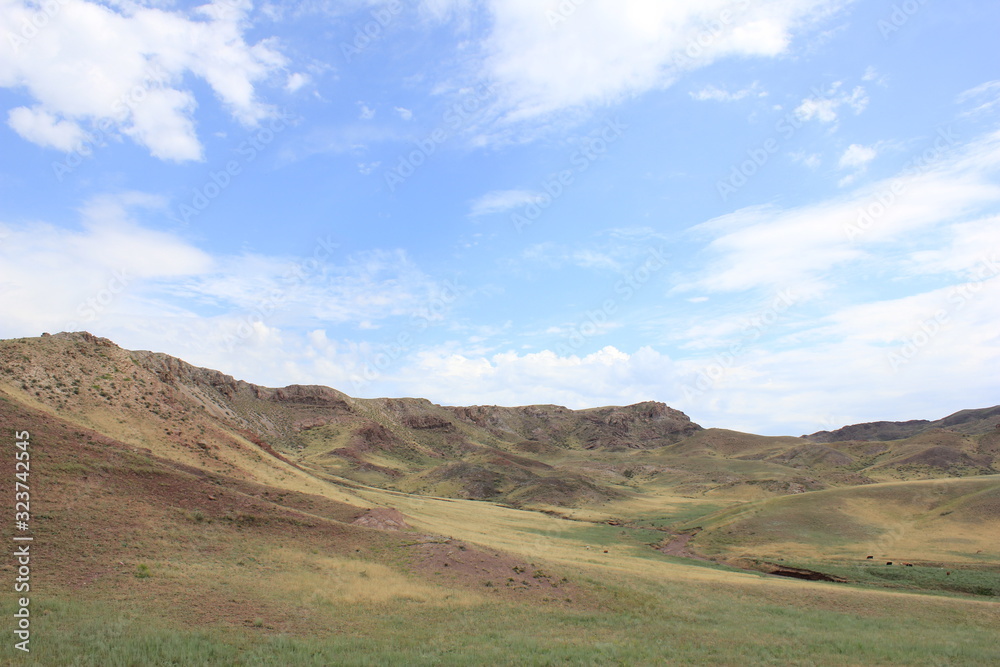 Young mountains in the steppes of Central Asia