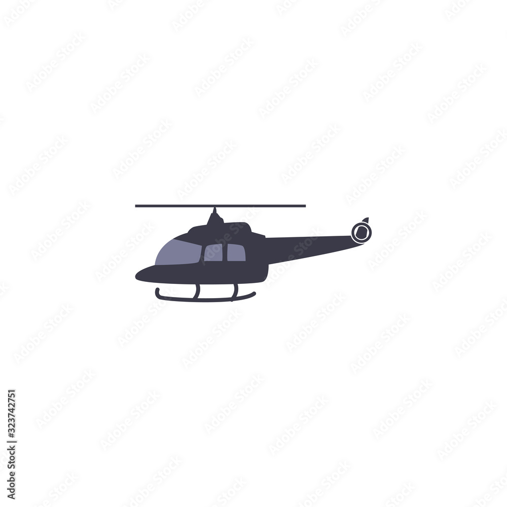 Isolated helicopter fill style icon vector design